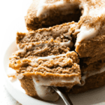 Fluffy Low Carb Keto Cinnamon Roll Pancakes (Paleo, Vegan, Sugar Free, Gluten Free)- A quick and easy recipe for Thick, fluffy flourless pancakes which taste like a cinnamon roll- Minimal ingredients, freezer-friendly and a healthy breakfast option! #ketopancakes #lowcarbpancakes #veganpancakes #paleopancakes | Recipe on thebigmansworld.com
