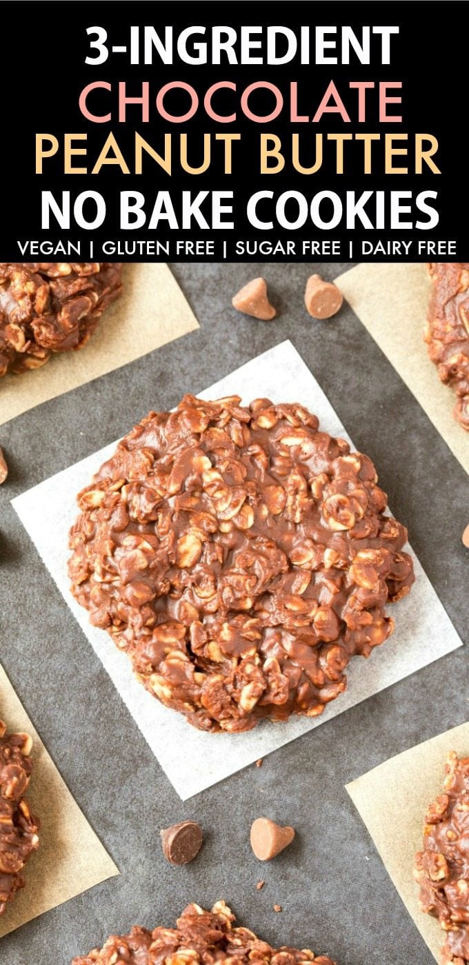 3 Ingredient No Bake Chocolate Peanut Butter Oatmeal ...