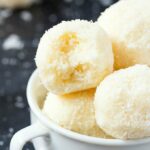 4 Ingredient No Bake Coconut Bites (Keto, Paleo, Vegan, Sugar Free)- An easy, 5-minute recipe for soft coconut no bake balls! No condensed milk, sugar, or dairy needed for these energy bites and super low carb. #lowcarbrecipe #nobakecookies #ketodessert #lowcarb #sugarfree | Recipe on thebigmansworld.com