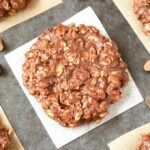 3-Ingredient No Bake Chocolate Peanut Butter Oatmeal Cookies (Gluten Free, Vegan, Sugar Free)- Make this easy no bake chocolate peanut butter cookies recipe which takes 5 minutes and needs just 3 ingredients- Soft, chewy and with a peanut-free option! #nobakecookies #chocolate #peanutbutter #glutenfree #vegan #sugarfree | Recipe on thebigmansworld.com