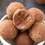 3-Ingredient Easy No Bake Brownie Bites (Keto, Paleo, Vegan, Sugar Free)- Quick and easy homemade brownie energy bites which take 5 minutes and need just 3 ingredients! A Fudgy, protein-rich, low carb snack to keep you satisfied! #energybites #nobake #ketorecipe #lowcarb | Recipe on thebigmansworld.com