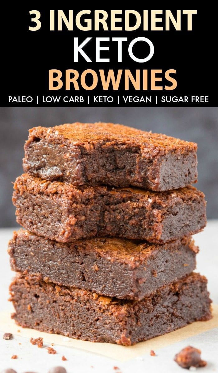 Fudgy Keto Low Carb Brownies (Paleo, Vegan, Sugar Free)