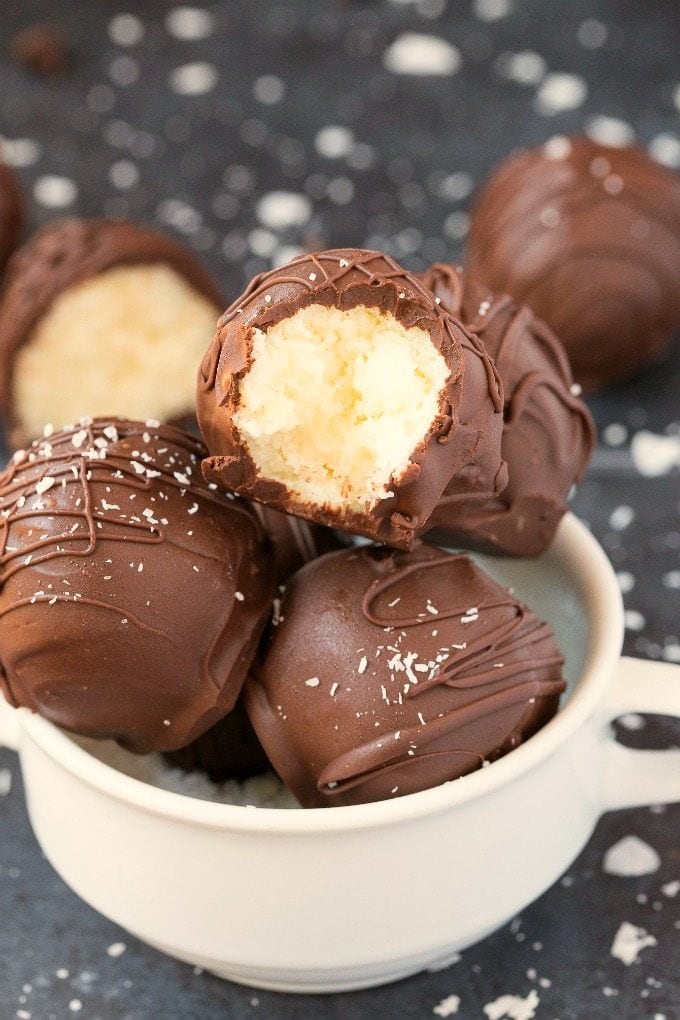 4 Ingredient Chocolate Coconut No Bake Balls (Paleo, Vegan, Keto)