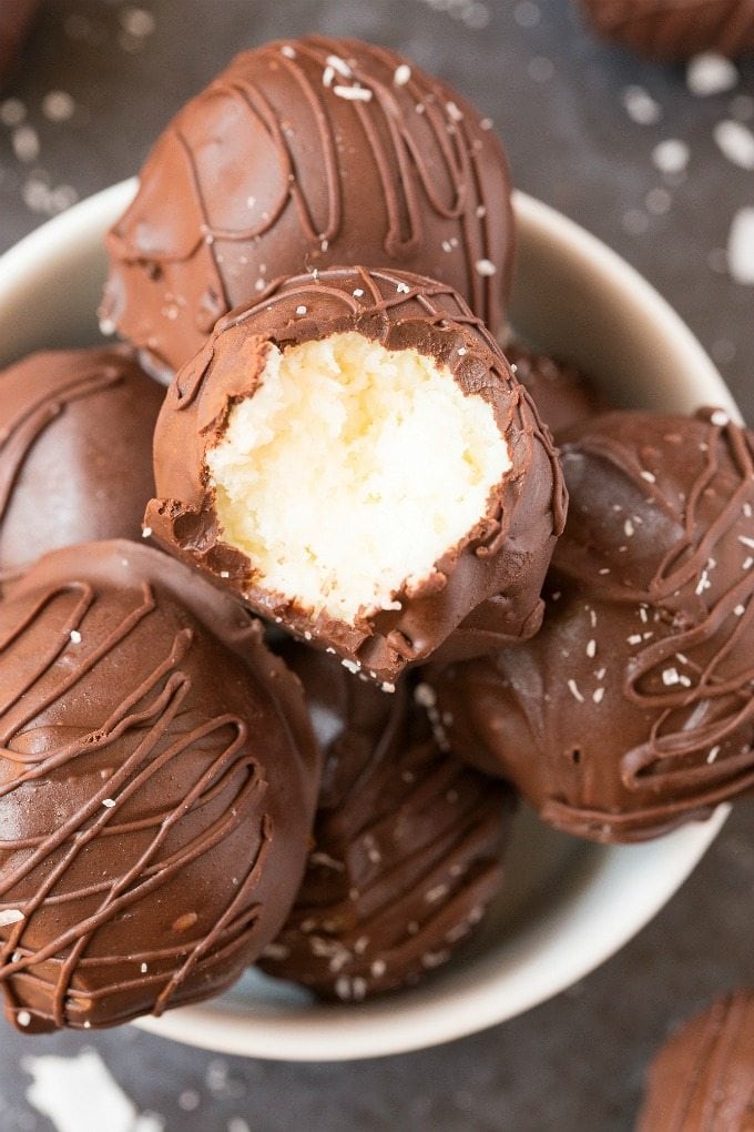 4 Ingredient Chocolate Coconut No Bake Balls (Paleo, Vegan, Keto)