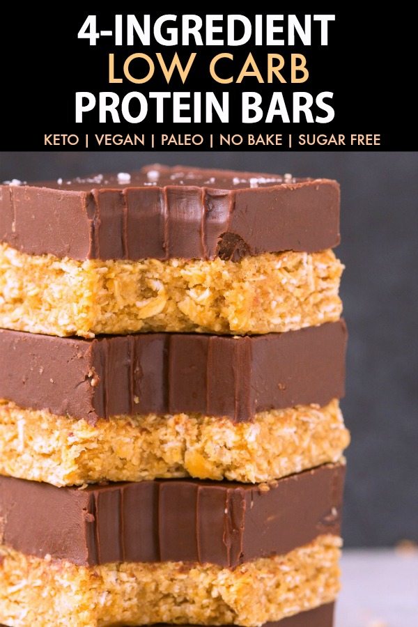 4-Ingredient No Bake Low Carb Protein Bars 