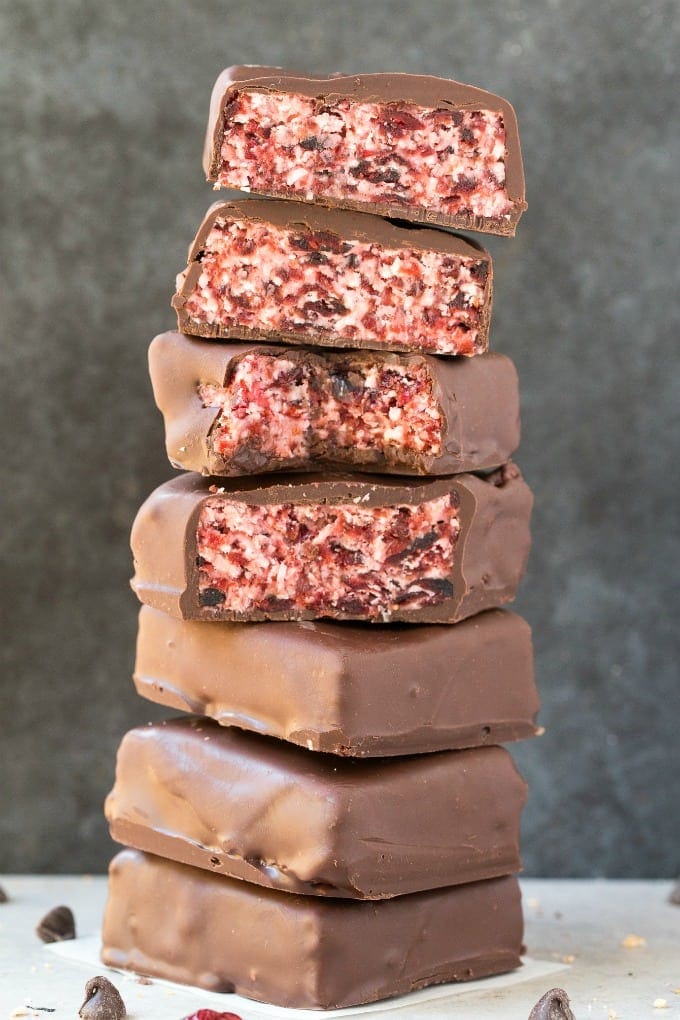 No Bake Chocolate Cherry Coconut Bars