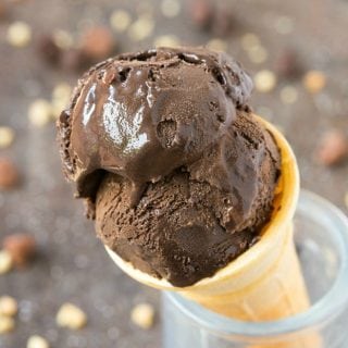Easy Low Carb Keto Chocolate Ice Cream (No Churn, Paleo, Vegan, Dairy Free)- 4 Ingredient no churn keto chocolate ice cream recipe made with NO dairy and NO sugar- No ice cream maker needed! #ketodessert #icecream #lowcarb #nochurnicecream #veganicecream | Recipe on thebigmansworld.com