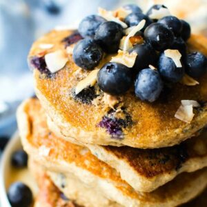 Fluffy Low Carb Keto Blueberry Pancakes