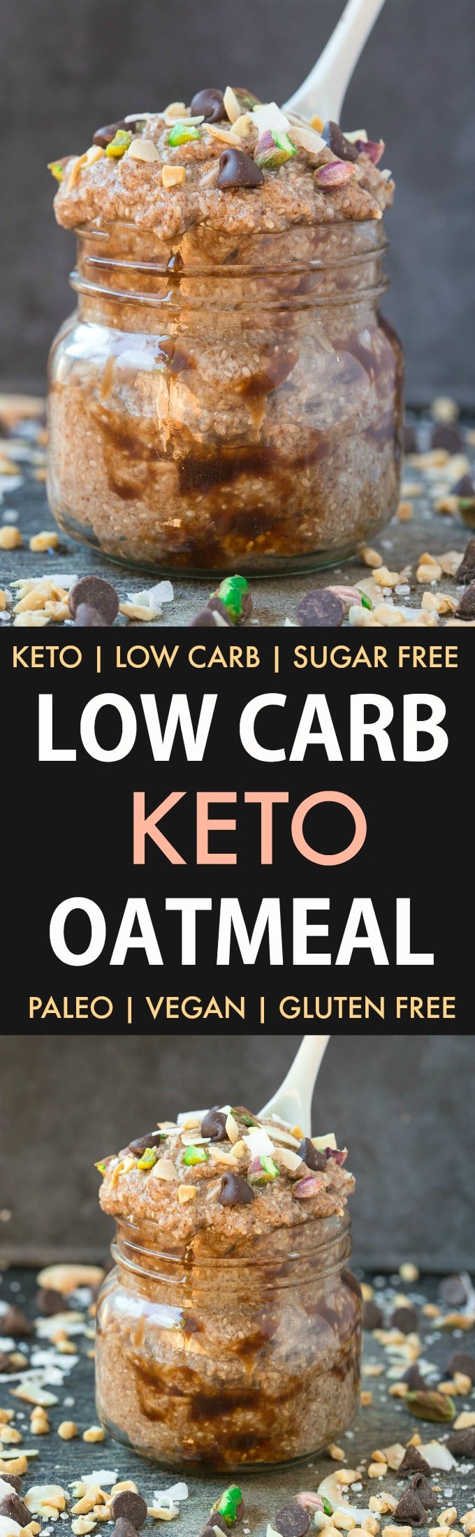 Low Carb Keto Overnight Oatmeal (Paleo, Vegan)