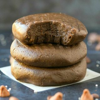 3-Ingredient Low Carb Keto Chocolate No Bake Cookies (Paleo, Vegan, Sugar Free)- An easy low carb no bake chocolate cookie recipe made with coconut flour and healthy nutella- 100% sugar free and low carb! #nobakecookies #ketogenicdessert #ketorecipe #nobake #vegan | Recipe on thebigmansworld.com