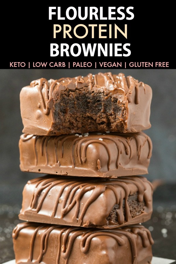 Flourless Keto Protein Brownies (Paleo, Vegan, Sugar Free)