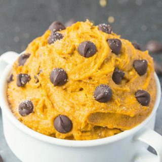 Healthy Paleo Vegan Pumpkin Cookie Dough (Keto, Sugar Free, Low Carb)- Flourless eggless edible cookie dough loaded with pumpkin- It's smooth, creamy and packed with protein! #cookiedough #egglesscookiedough #pumpkin #ketodessert #vegandessert | Recipe on thebigmansworld.com