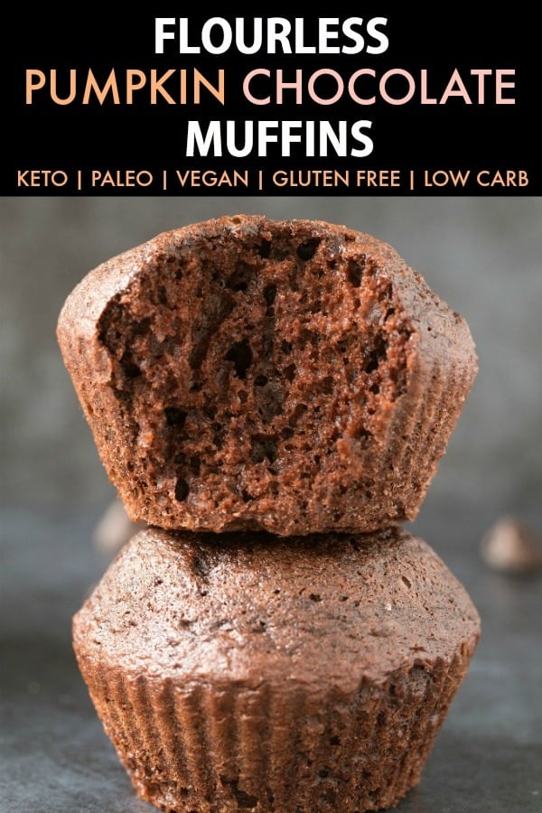 Healthy Flourless Pumpkin Chocolate Muffins 