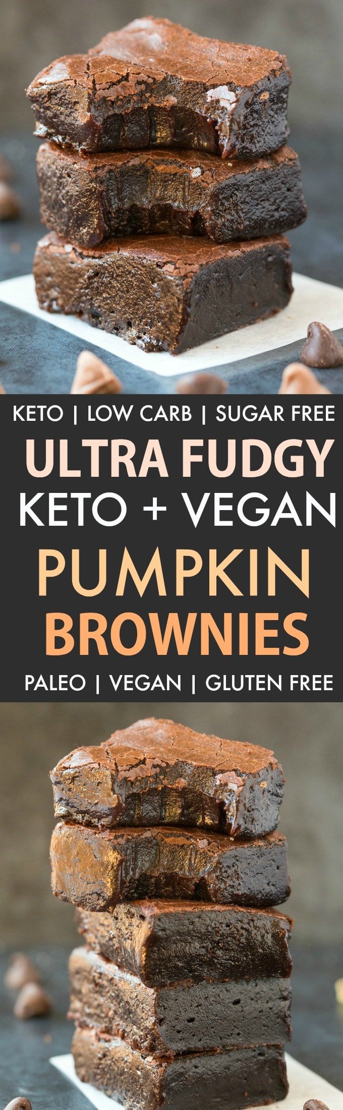 Fudgy Keto Vegan Pumpkin Brownies
