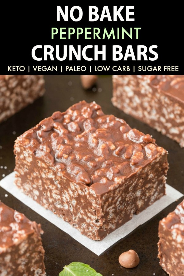 Homemade Keto Peppermint Chocolate Crunch Bars 