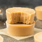 Caramel Fudge made HEALTHY! This easy 5-minute salted caramel fudge is smooth, creamy and melts in your mouth! Made with just 3 ingredients, it's a ketogenic and low carb dessert made dairy-free! Quick and easy to make, it's perfect for a healthy dessert or treat to enjoy anytime! #vegandessert #ketodessert #ketorecipe #paleodessert #dairyfree #glutenfree