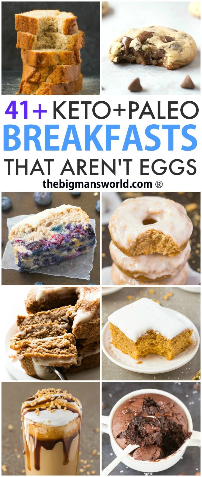 41+ Keto, Paleo AND Vegan Breakfast Ideas which AREN'T EGGS! Easy low carb breakfast ideas and recipes which are not primarily eggs- There is something for everyone and every recipe is quick, easy, nutritious, healthy, and DELICIOUS! #keto #ketobreakfast #paleobreakfast #veganbreakfast #lowcarbbreakfast #ketogenicbreakfast #eggless