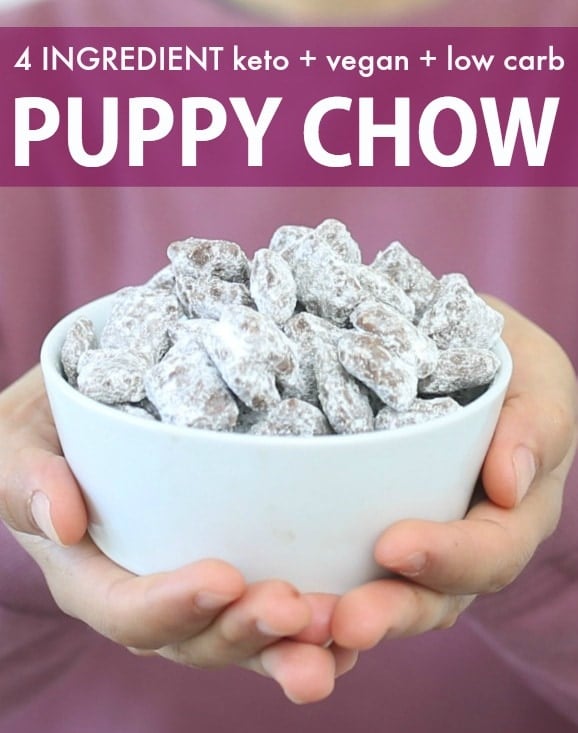 A bowl of healthy homemade low carb puppy chow!