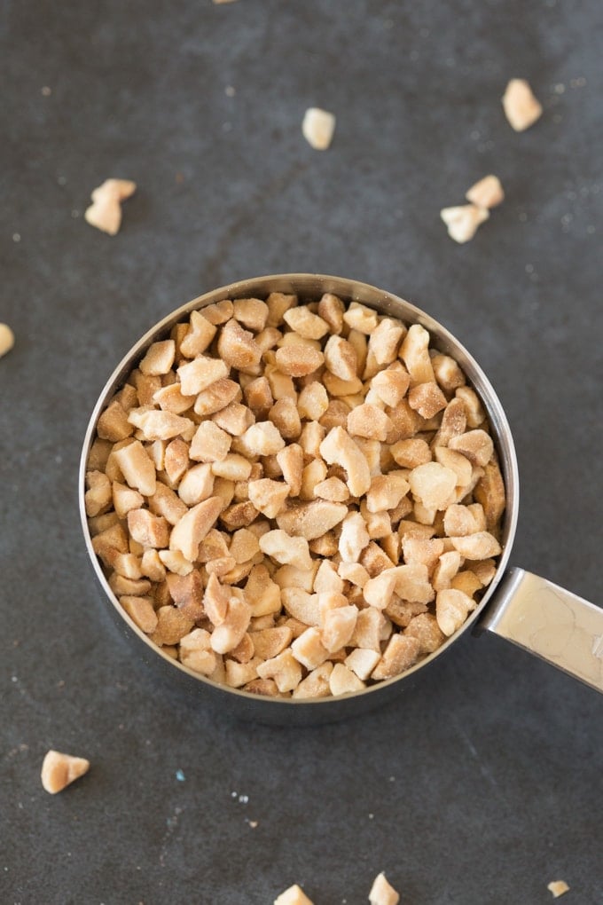 A cupful of ketogenic cereal flakes.