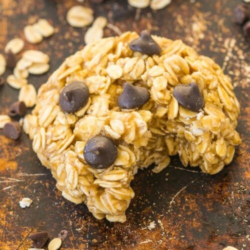 No Bake Oatmeal Cookies vegan with chocolate chips