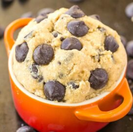 A bowlful of edible guilt-free cookie dough for one
