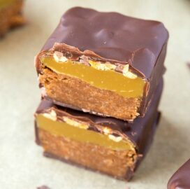 A homemade Keto and Low Carb Snickers Bar