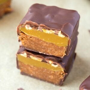 A homemade Keto and Low Carb Snickers Bar