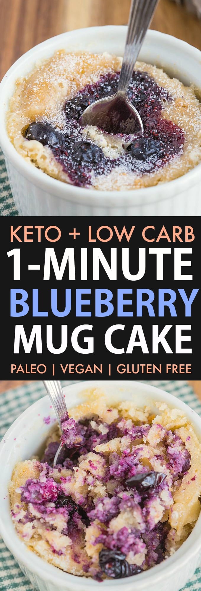 Blueberry muffin mug cake loaded with blueberries