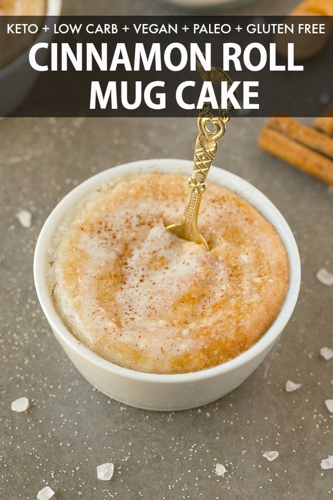 A keto cinnamon roll mug cake