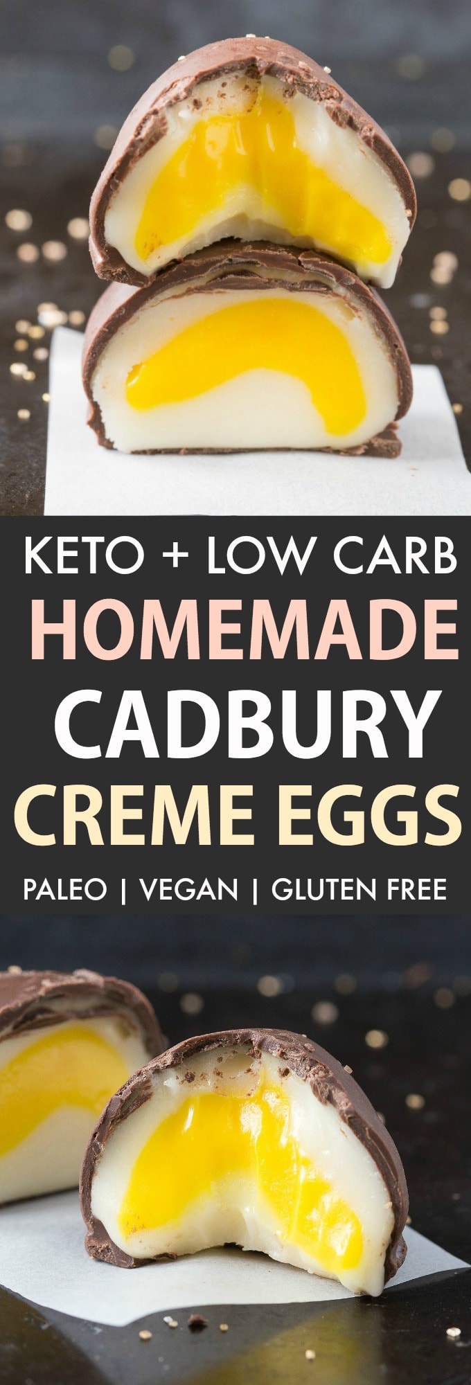 Homemade Vegan and Keto Cadbury Creme Eggs 