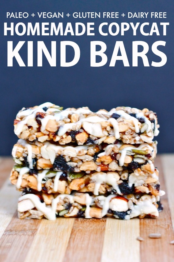 Homemade KIND Bars packed with nuts, seeds and dried fruit- a delicious vegan and paleo snack!