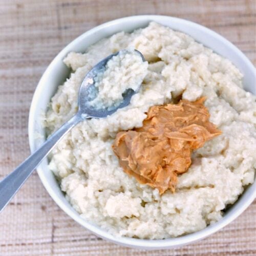 thick and creamy overnight oatmeal with peanut butter