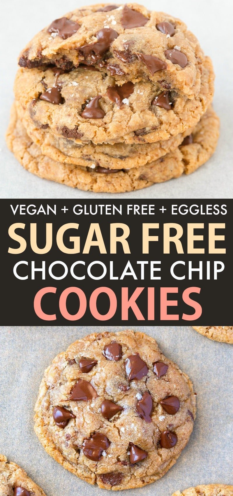 Best healthy vegan chocolate chip cookies made without dairy, without butter and completely eggless!