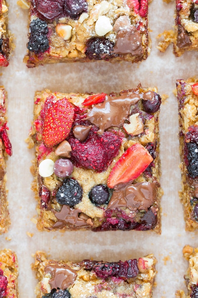 Easy healthy soft baked breakfast bake loaded with strawberries, blueberries and more! 