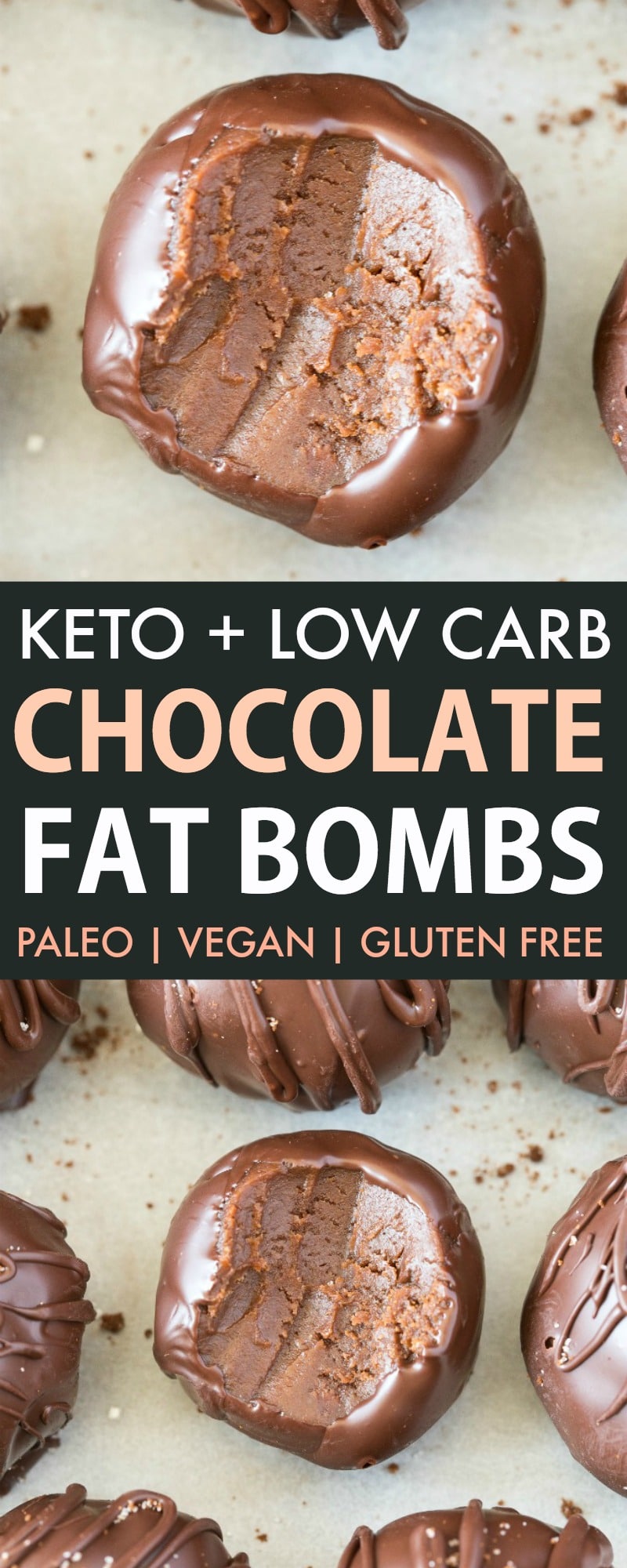 Chocolate Fat Bombs are keto, low carb and dairy free, and perfect no bake keto dessert.