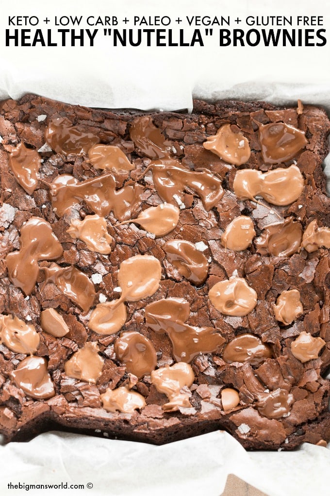 Healthy Paleo Vegan Nutella Brownies that are gooey, fudgy and low carb in one! 
