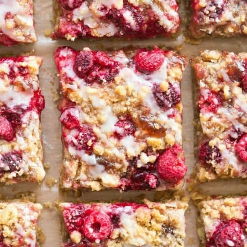 healthy raspberry crumble bars