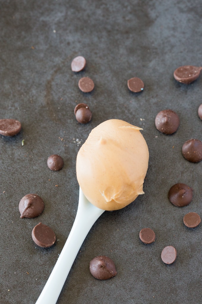Smooth and creamy peanut butter with chocolate chips