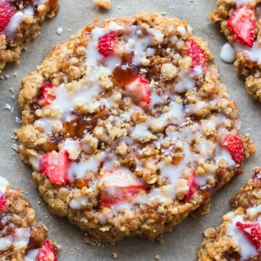 Easy strawberry crumble bar breakfast cookies recipe