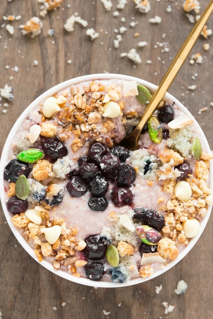 Keto Low Carb Blueberry Overnight Oatmeal