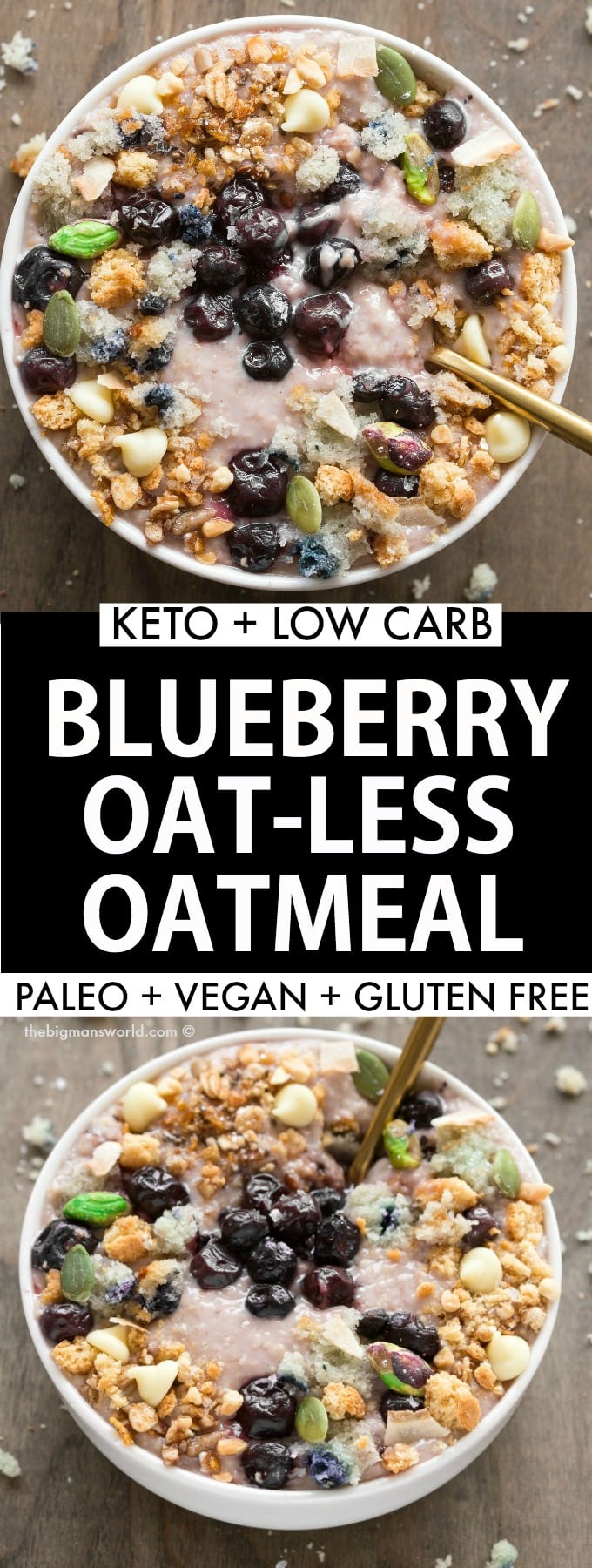 Keto Low Carb Overnight Blueberry Oatmeal recipe
