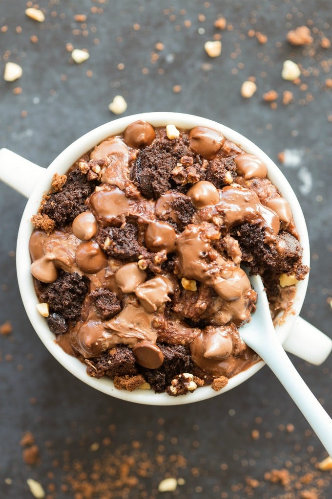 Easy healthy protein packed brownie batter oatmeal recipe!