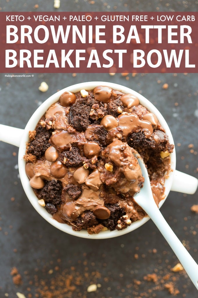 Brownie Batter Protein Oatmeal (Vegan, Keto Option) - The Big Man's World