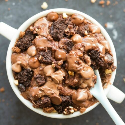 Healthy Brownie Batter Protein Oatmeal recipe made without oats!