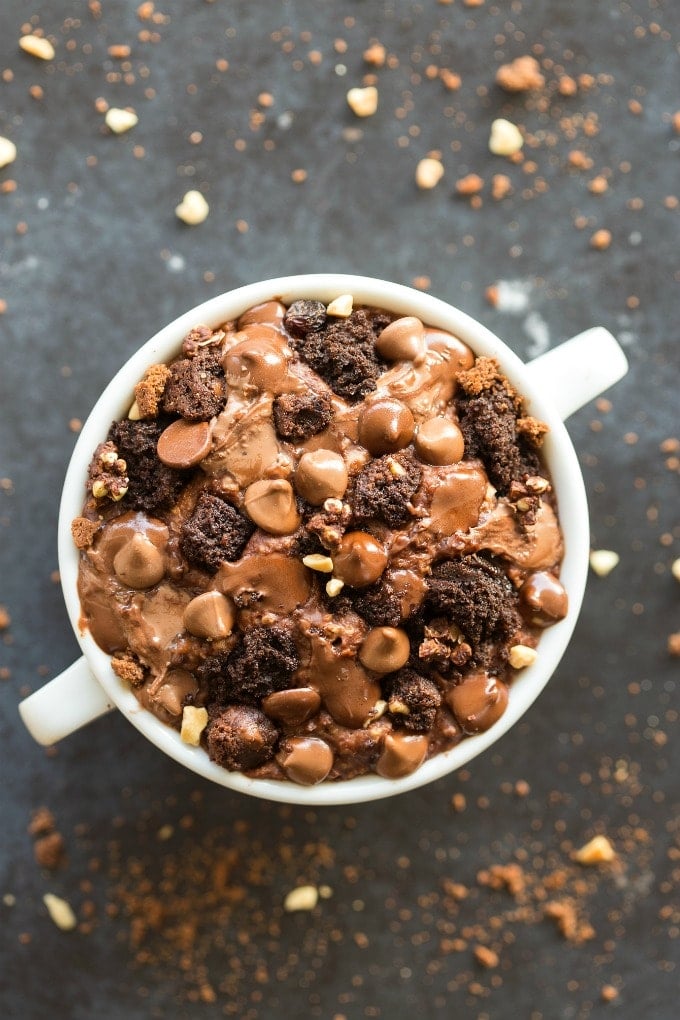 Healthy Protein Oatmeal recipe that tastes like brownie batter