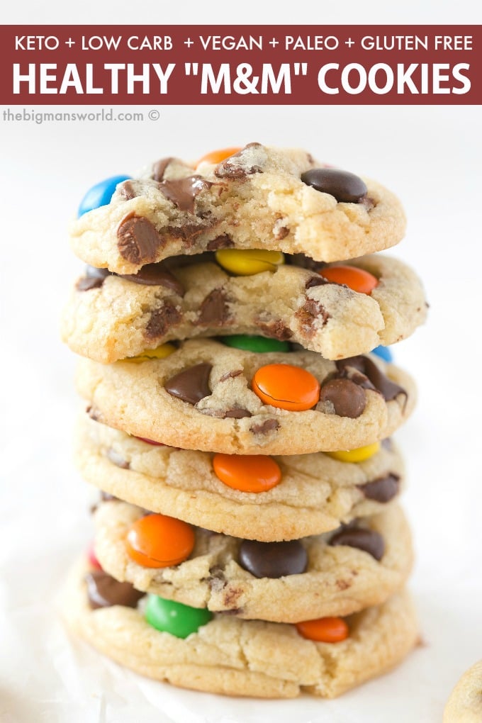 Easy keto and low carb m & m cookies recipe that is low carb and sugar free!