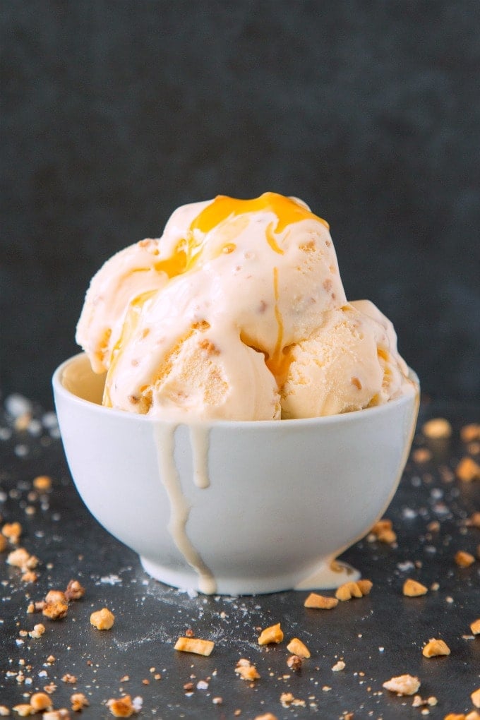 Easy keto and low carb no churn peanut butter ice cream made without dairy!