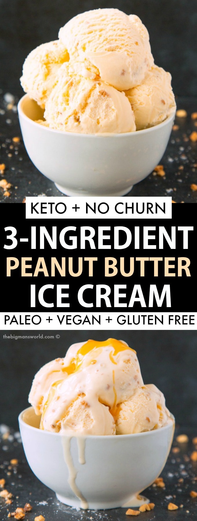 Easy Keto and Low Carb No Churn Peanut Butter Ice Cream 