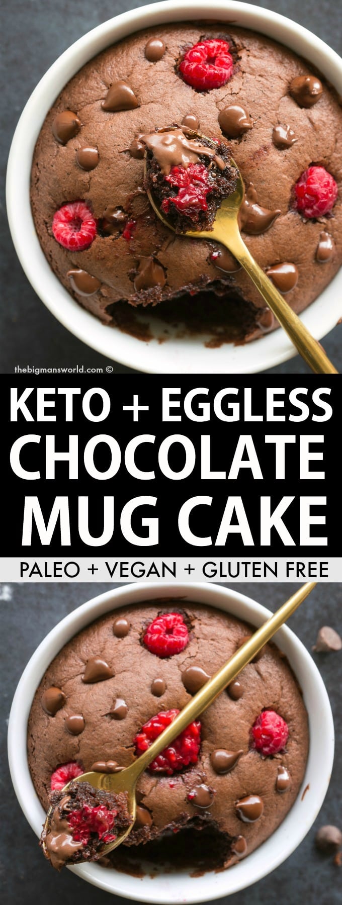 Keto and Low Carb Chocolate Mug Cake made with almond flour- No coconut, no eggs and no sugar! 