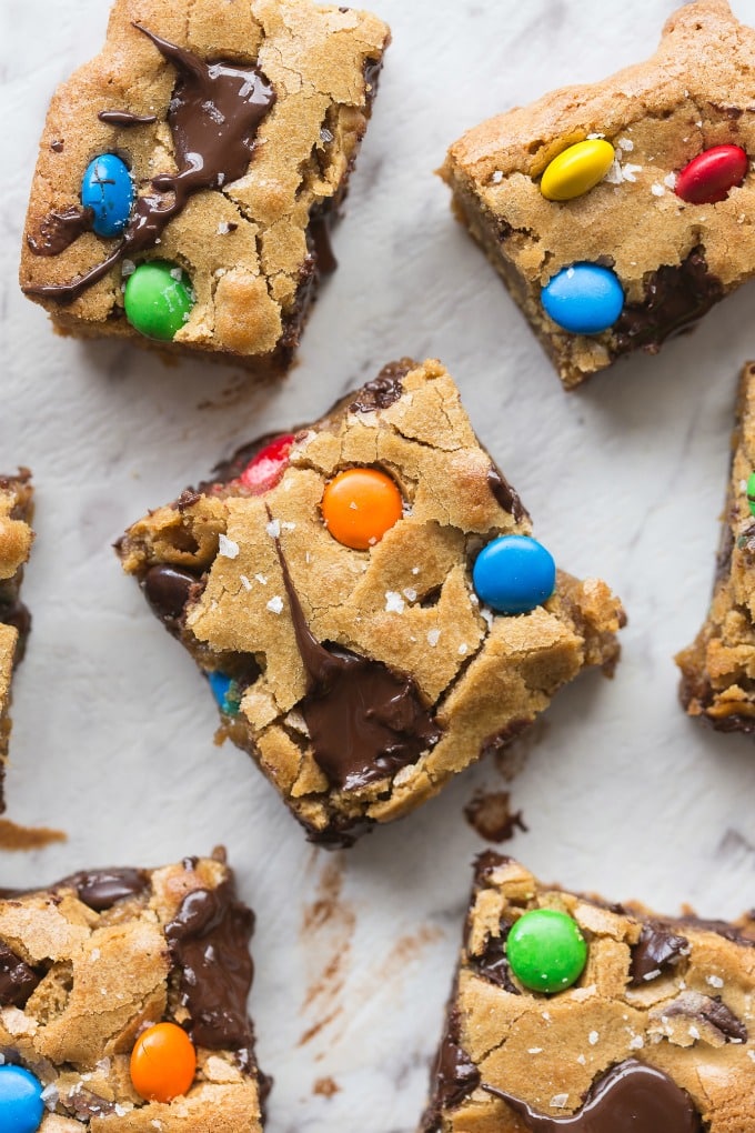 Healthy Keto and Low Carb Monster Cookie Bars Recipe- No flour and NO peanut butter!